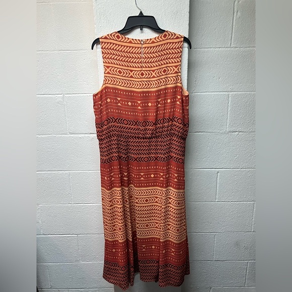 Pendleton Brown and Orange Sleeveless Maxi Sundress - Picture 3 of 6